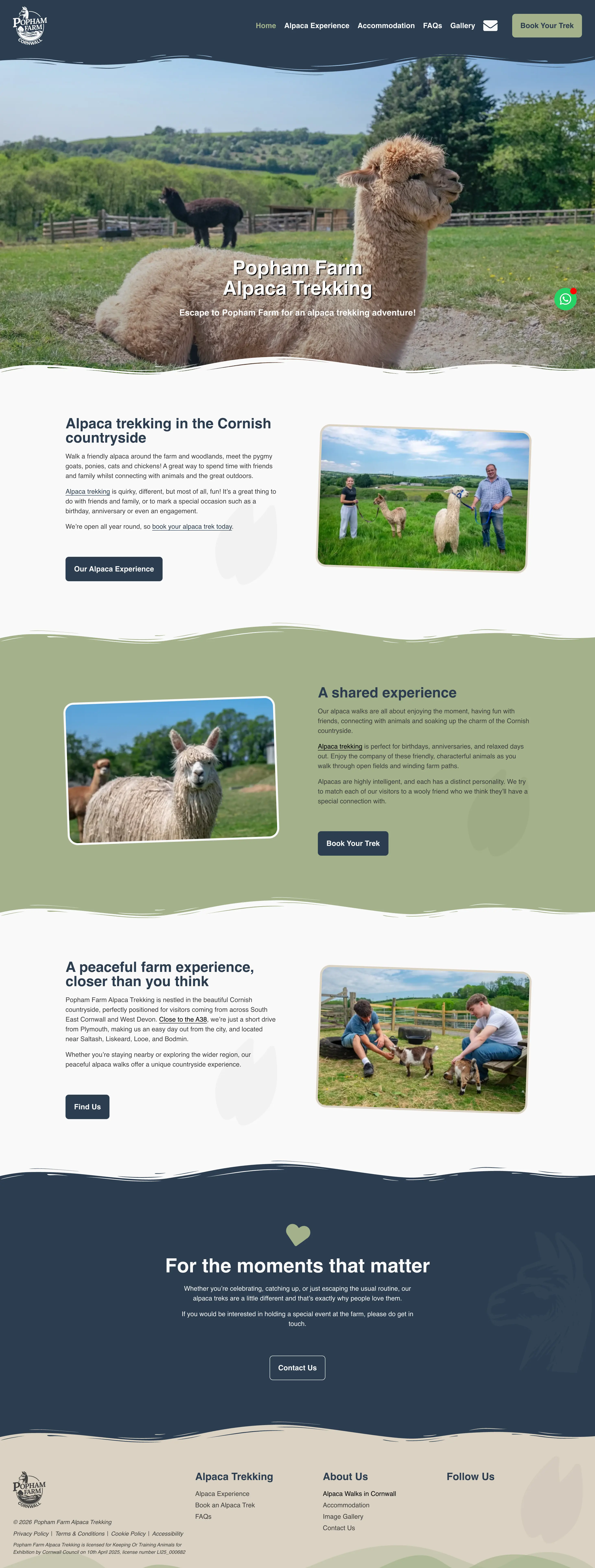 Popham Farm Alpaca Trekking