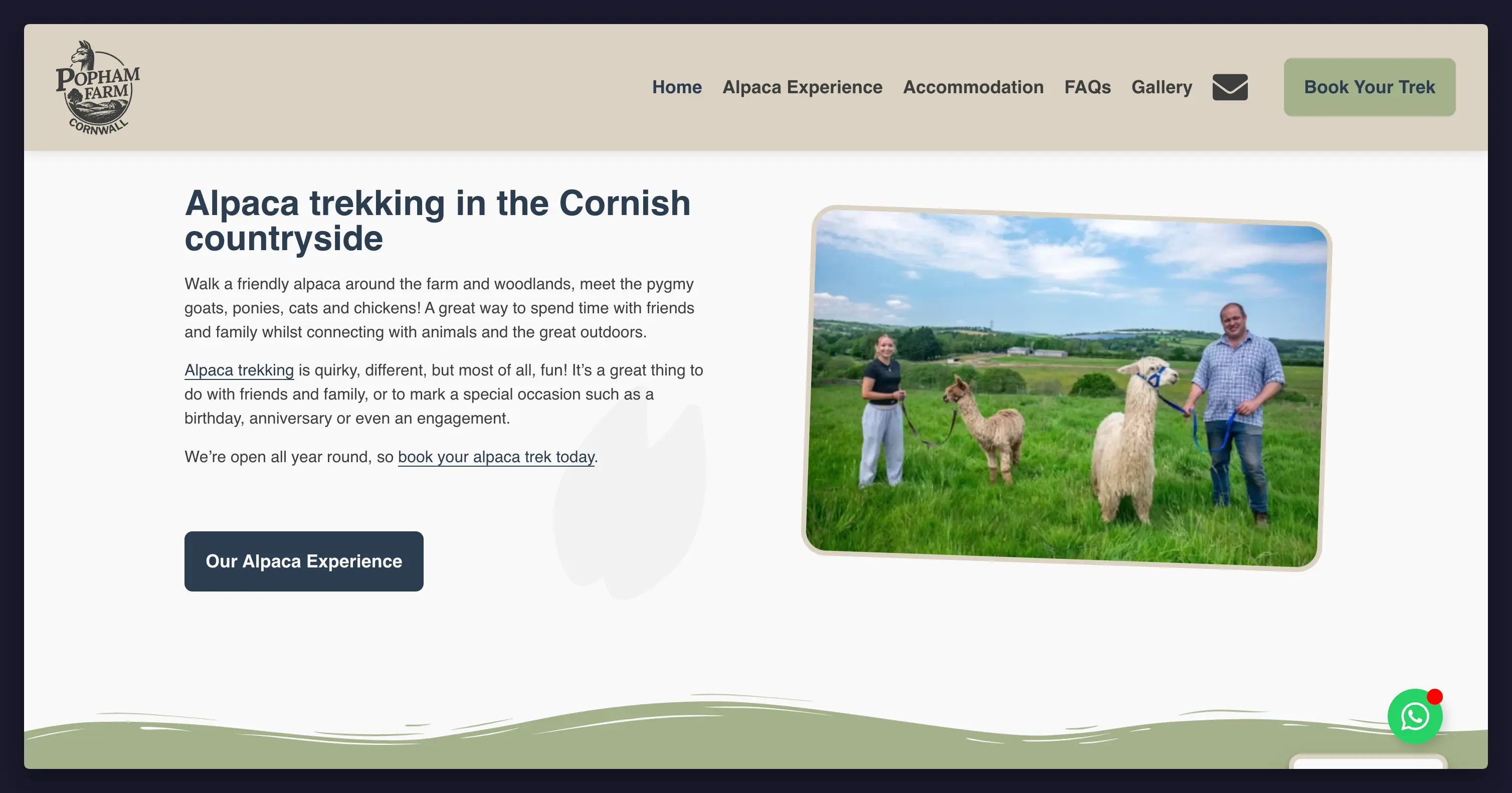 Popham Farm Alpaca Trekking