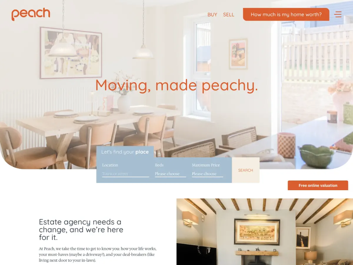 Peach Estate Agents project screenshot