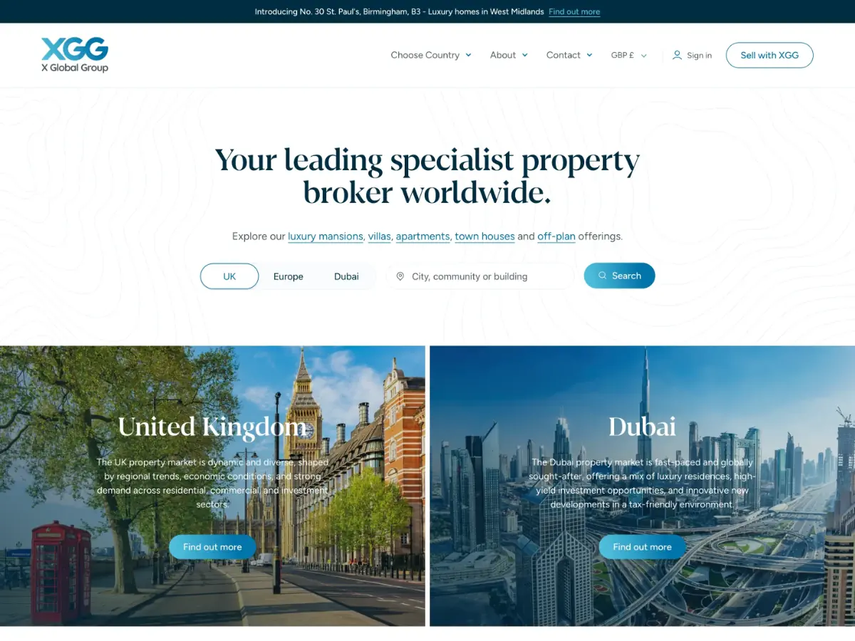 X Global Group project screenshot